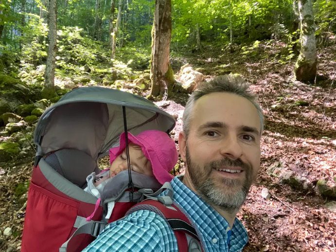 hiking with baby in the rain