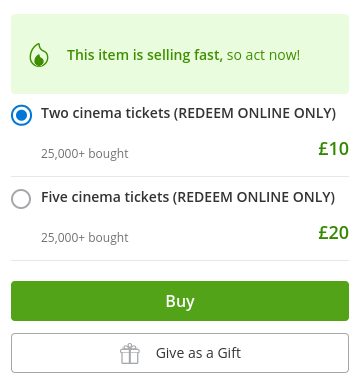 odeon cinema tickets groupon