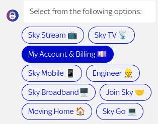 how to contact Sky virtual assistant