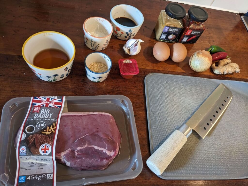 crispy chilli beef ingredients for recipe and sauce